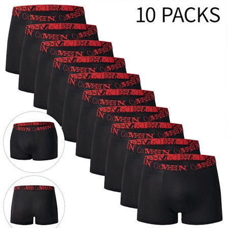 10-pakning Casual Boxershortser for menn, komfortabel elastisk midje, pustende, ideell for daglig bruk