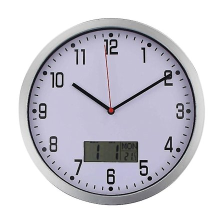 Elektronisk väggklocka LCD Termometer Hygrometer