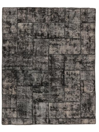 Patchwork Matta 204X256 Svart/Brun Ull, Turkiet