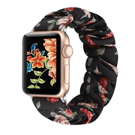 Apple Watch 38/40/41mm Elegant Elastisk Tyg Armband Black Variant 6