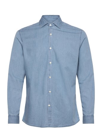 Mango 100% Cotton Chambray Shirt - Blue - M