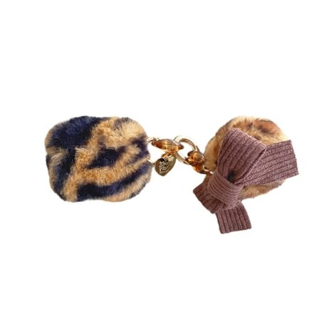 AirPods 3 fodral i leopardpäls med rosettknut - Svart / Brun