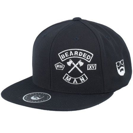 Bearded Man - Svart snapback Keps - MC Patch Black Snapback @ Hatstore