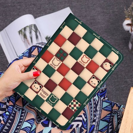 Stilrent fodral för iPad 10:e generationen 10,9" BookStylish Case Björn Grön Silikon