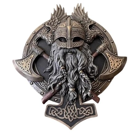 Viking Berserker Dobbeltøkse Væg Dekorativ Resin Ornamenter Boligdekorationer