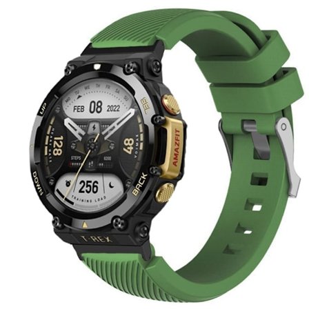 Amazfit T-Rex 2 klockarmband i silikon med twilldesign - Militärgrön