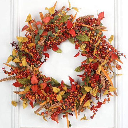 Appalachia Berry Silk Fall Door Wreath 45cm, Handgjord, Designad
