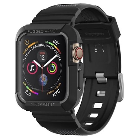 Spigen Apple Watch 44/45mm Rugged Armor Pro -kuori, musta