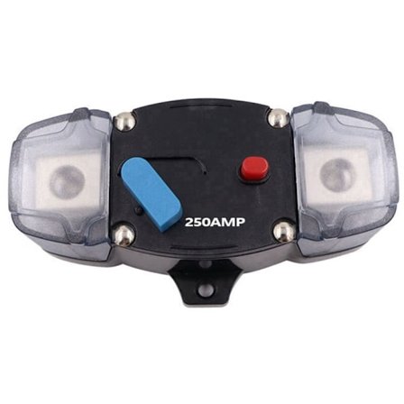250A manuell tilbakestillingskretsbryter, bilstereo lydsikring holder inverter for båt auto Rv