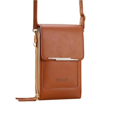 Crossbody Axelväska För Kvinnor Mobiltelefon,korthållare Plånbok Brown
