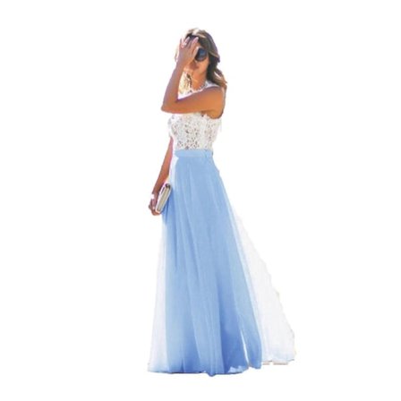 2023 Ny Lang Blonde Maxi Kjole Aften Formell Selskapsball Ballkjole Prom Chiffon Brudepike 40% Rabatt