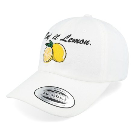 Iconic - Keep It Lemon White Dad Cap Unconstructed White Cap - @ Hatstore