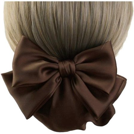 Hårklemme for kvinner, sløyfe med bolle-nett, profesjonelt bolle-deksel, brunt bolle-deksel, hårspenner, nett, sløyfe, hårdekorasjon, hårnett, brunt