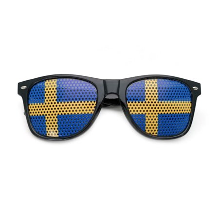 Olympiska Spelen-Sverige Supporter Kit, 2 Delar Blå Vit Röd Glasögon, Sverige Supporter Solglasögon Maskerad Olympiska Spel
