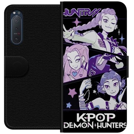 Yhteensopiva Lompakkokotelo Sony Sony Xperia 5 II Kpop Demon Hunters Huntrix Trio Tytöt Violetit tähdet Retro-idoli Taidetta