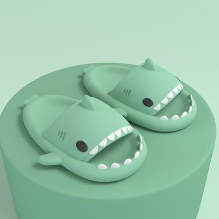Cartoon Shark Super Soft Tofflor Dam Supermjuka Inomhus Gröna-Xin Green 38-39
