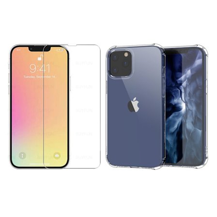 Stötdämpande Silikonskal med Skärmskydd iPhone 13 Pro