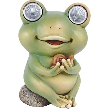 Aurinkokäyttöinen puutarhavalo Sammakko patsas Lyhty Sammakko sisustus Piha taide Syksy sisustus 7.5X7X7.5Cm