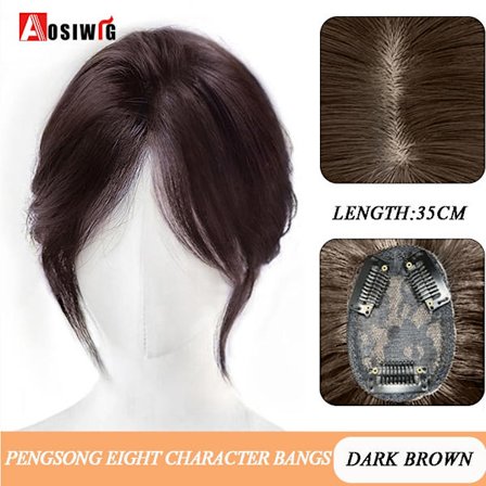 Synteettinen pitkä suora Topper peruukkikiinnike hiustenpidennyksissä Luonnollinen pörröinen pään toppi tekohiuspala Bang Clipilla Musta Ruskea