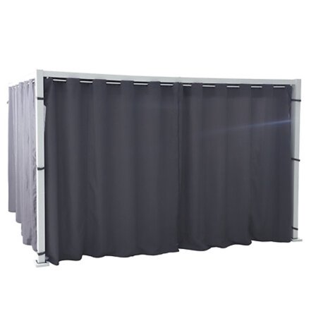 Skifergardiner og -stænger til Zalya pavillon 4 x 3 m