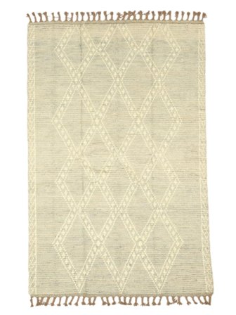 Annodato A Mano Berber Style Tappeto 125X193 Di Lana Giallo/Beige Piccolo