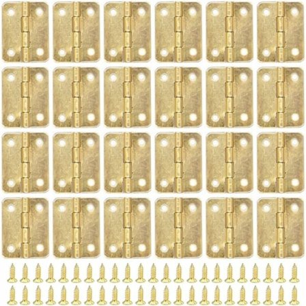 80 stykker hængsler små mini hængsler messing hængsler små retro messing hængsler små mini hængsler med 320 stykker erstatningsskruer til trækasse,