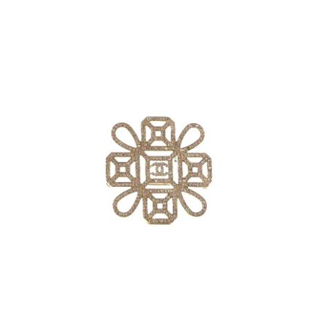 Chanel Vintage Pre-owned Brooch Gul, Dame Vintage Smykker, Størrelse: ONE Size