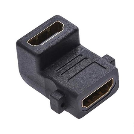 2-Pack - Vinklad HDMI Hona till Hona Adapter - Guldpläterad