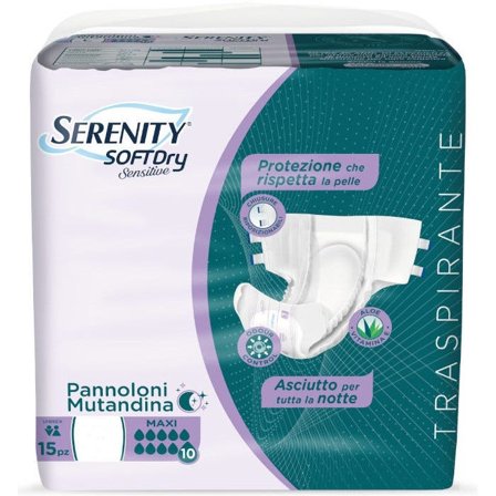 Serenity Soft Dry Sensitive Pannolone Mutandina Maxi Taglia M 15