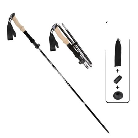 Ultralet foldbar vandrestav - 5 sektioner 33-125 cm