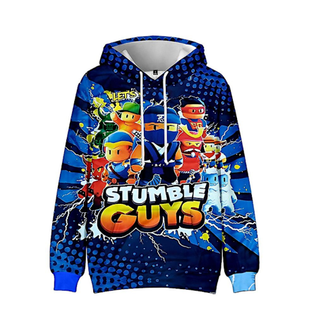 Stumble Guys Hoodies Barn Unisex Pullover Casual Sweatshirt Långärmad Huvtröja -Xin C 8-9Years