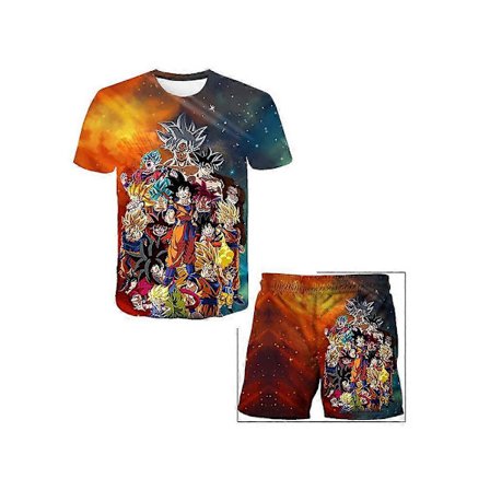 Seven Dragon Ball -poikien puku, lasten uimapuku, kaksiosainen uimapuku, poikien uimahousut, lyhythihaiset shortsit, uimapuku, rantapuku (2830-750, 