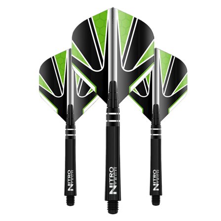 Flight & Shaft Combo - Nitrotech Black & Green