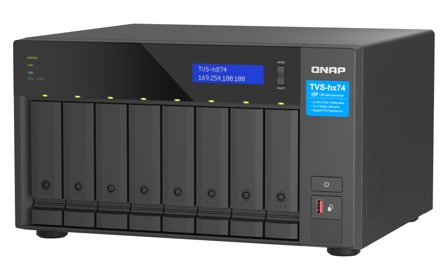 QNAP TVS-H874 - NAS-server - 2x 2.5GbE Intel Core i5-12400, 32GB RAM, 8x 3.5", 2x M.2 2280 PCIe 4.0