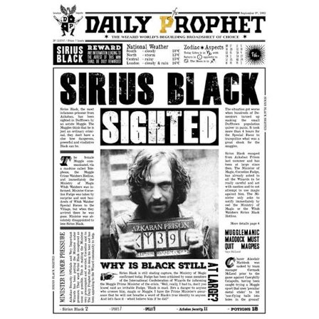 A3 Print - Harry Potter - Daily Prophet - Sirius Black