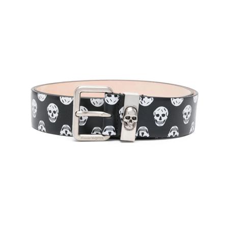 Alexander McQueen, Belts Zwart, Heren, Maat:95 CM,leer,print