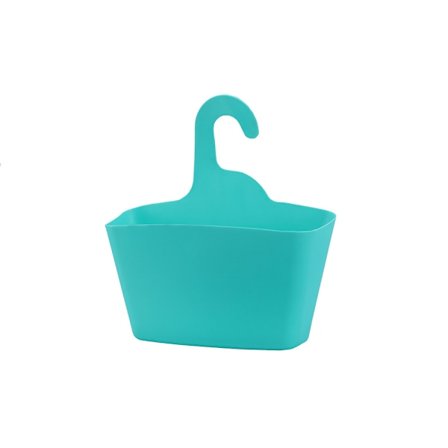 Hvit plast dusjkurv til å henge opp 24 x 9,5 x 25,60 cm (blå)