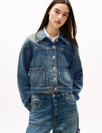 Tommy Jeans Pleated Trucker Jacket Ci2037 - Blue - L