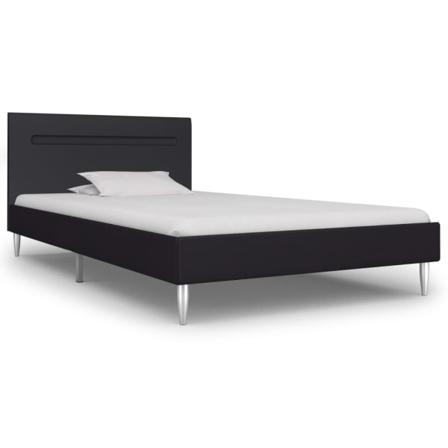 Vidaxl Sängram Med Led Svart Tyg 90x200 Cm Svart