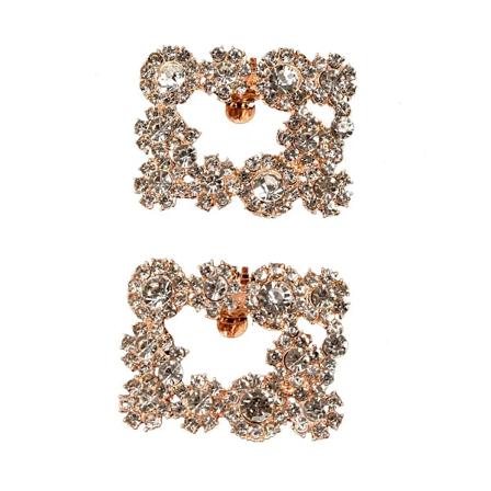 1 Par Aftagelige Sko Dekorationer Skinnende Krystal Sko Klips Charm Spænde Rhinestone Brosche Kvinders Taske Vedhæng Brud Tilbehør B-5