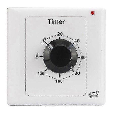 120 Min Timerkontakt, AC 220V 15A Intelligent Mekanisk Nedtællingstimer Stikkontakt Timerkontakt 86 Panel Timer Kontrolknap