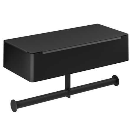 Toalettpapirholder i rustfritt stål, veggmontert, med våtserviettboks for bad