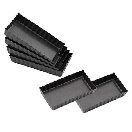 Mini Tårta Form Kvadratisk 4 Tum Med Avtagbar Botten Quiche Form Non-Stick Quiche Paj Form 6-pack För Bakning av Quichekaka