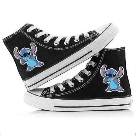 Disney Tegneserie Stitch Nye Par Høy Topp Lerretskjønnhet Gutter Og Jenter Black 5 35