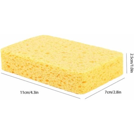 3 st tjocknade cellulosasvampar köksdisk skål tvättduk diskmedel rengöringstillbehör gul lämplig för kök kylskåp soffa teservis