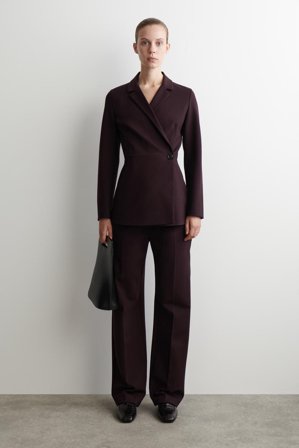 COS Women's Blazer Fluido A Portafoglio In Punto Milano in Rosso