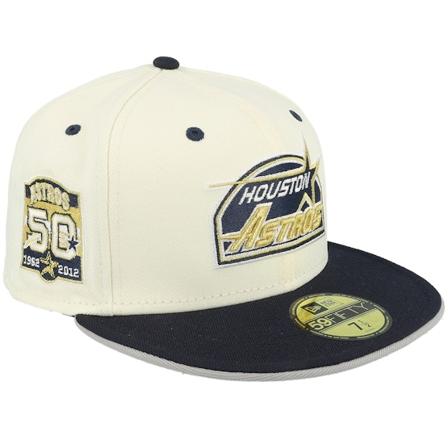 New Era - MLB White fitted Caps - Houston Astros Airborn 59FIFTY 50 Years Chrome/Navy Fitted @ Hatstore