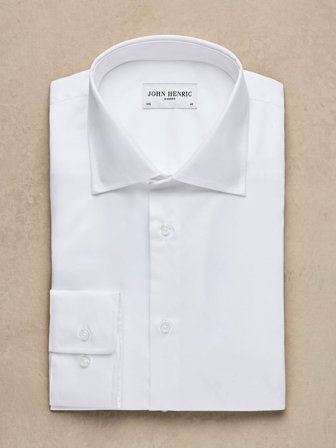 John Henric Men's Weiß Hemd Slim Fit Size 37