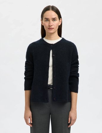 Selected Slflulu New Ls Knit Cardigan Noos - Navy - XL