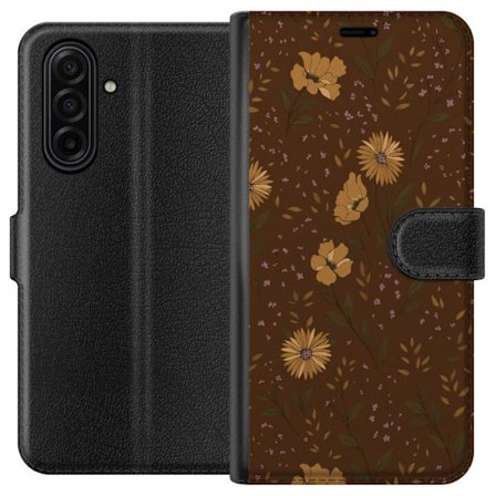 Kompatibelt Plånboksfodral till Samsung Samsung Galaxy A17 5G Bruna blommor retro blommönster blommig design 70-tals vintagestil mönster bohemisk t